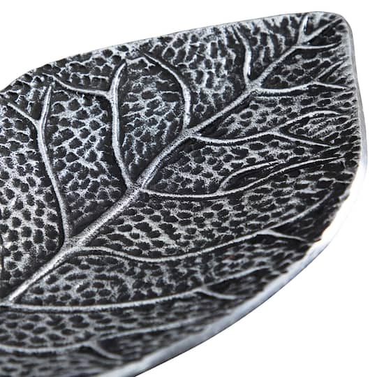 16" Antique Leaf Decorative Accent Tray